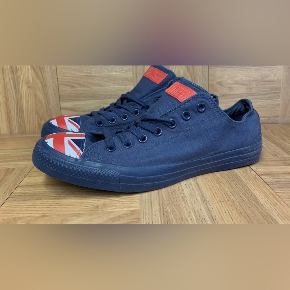 RARE-Converse ChuckTaylor AllStar OX Flag Toe UKπ¬π§ Core- Punk- EUC 8.5-blue-red - Picture 16 of 16